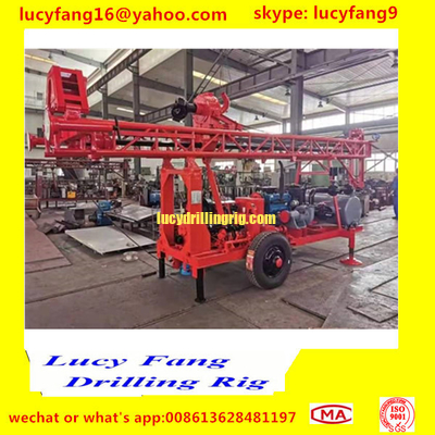 China Popular Good Quality Trailer  Mounted Mobile  Water Well Drilling Rig with Builtin Mud Pump