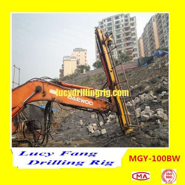 China Hot Multifunction MGY-100BW Excavator Mounted soil and rock anchor drilling rig