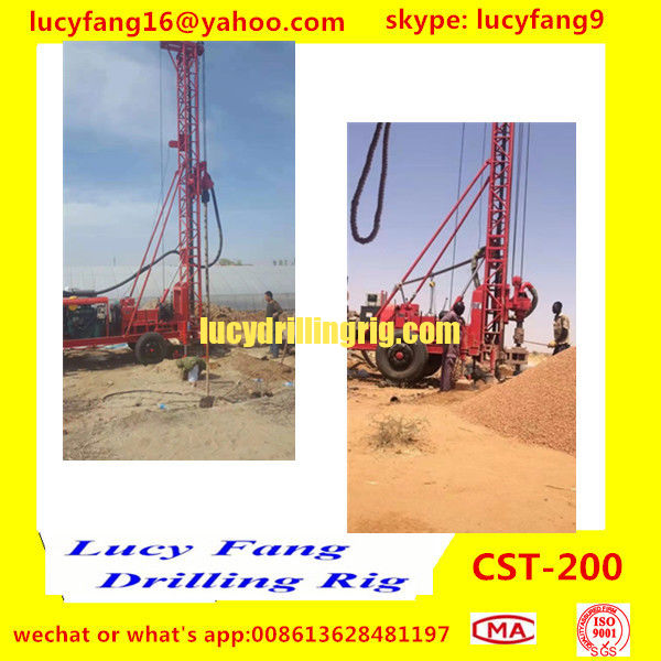 China Hot Trailer Mounted  CST-200 Water well Drilling Rig For 100-200 m Depth